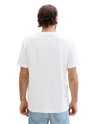 TOM TAILOR Kurzarmshirt T-Shirt mit Piqu Struktur Weiß