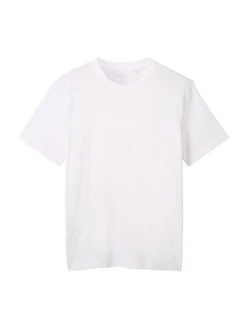 TOM TAILOR Kurzarmshirt T-Shirt mit Piqu Struktur