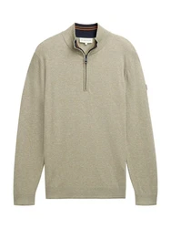 TOM TAILOR Strickpullover Troyer Khaki/Dunkelgrün/Beige