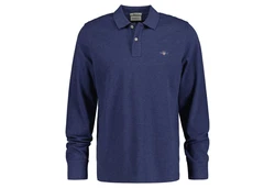 GANT Herren Poloshirt Regular Shield Longsleeve Pique Rugger blaumeliert