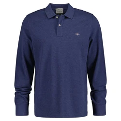 GANT Herren Poloshirt Regular Shield Longsleeve Pique Rugger blaumeliert