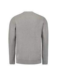 NO EXCESS Rundhalspullover Chenille Grau/Hellgrau/Khaki/Beige