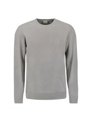 NO EXCESS Rundhalspullover Chenille Grau/Hellgrau/Khaki/Beige
