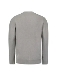 NO EXCESS Rundhalspullover Chenille Grau/Hellgrau/Khaki/Beige