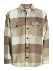 Jack & Jones Langarmshirt Hemd creme/schoko/hellgrau/offwhite