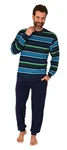 Normann Herren Pyjama Frottee Schlafanzug Dunkelblau/Blau/Mischfarben/Hellblau/Türkis
