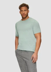 s.Oliver Kurzarmshirt T-Shirt Logo Grün/Hellgrün/Hellblau