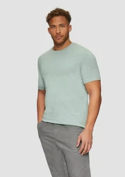 s.Oliver Kurzarmshirt T-Shirt Logo Grün/Hellgrün/Hellblau