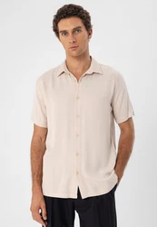 Antioch Blusenshirt Marco Regular Fit Beige/Weiß/Khaki/Braun