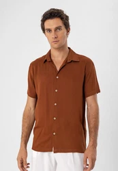 Antioch Blusenshirt Marco Regular Fit Braun/Orange/Beige/Dunkelbraun