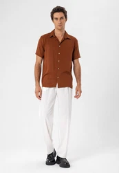 Antioch Blusenshirt Marco Regular Fit Braun/Orange/Beige/Dunkelbraun