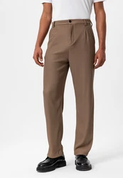 Antioch Strandhose Ottawa High Waist Pleated Oversize Khaki/Beige/Braun