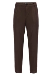 Antioch Strandhose Ottawa High Waist Pleated Oversize Khaki/Dunkelbraun/Braun