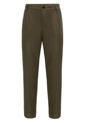 Antioch Strandhose Ottawa High Waist Pleated Oversize Khaki/Dunkelgrün