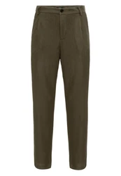 Antioch Strandhose Ottawa High Waist Pleated Oversize Khaki/Dunkelgrün