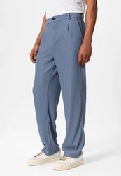 Antioch Strandhose Ottawa High Waist Pleated Oversize Grau/Blau/Hellblau