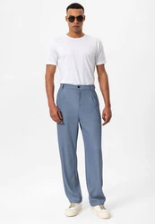 Antioch Strandhose Ottawa High Waist Pleated Oversize Grau/Blau/Hellblau
