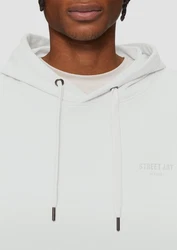 QS Sweatshirt Hoodie mit Frontdruck Artwork Weiß/Grau/Hellblau/Beige