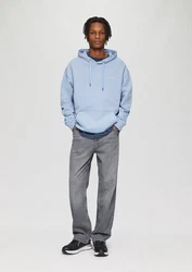 QS Sweatshirt Hoodie mit Frontdruck Artwork Blau/Hellblau