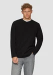 QS Langarmshirt Henley mit Knopfverschluss schwarz