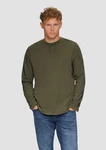 QS Langarmshirt Henley mit Knopfverschluss oliv