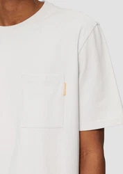 QS Kurzarmshirt T-Shirt mit Brusttasche Weiß/Grau/Creme