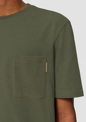 QS Kurzarmshirt T-Shirt mit Brusttasche Dunkelgrün/Grün