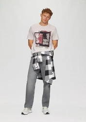 QS Kurzarmshirt T-Shirt mit Frontdruck Artwork Rot/Dunkelrot/Rosa/Bordeaux/Weiß/Creme