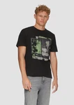 QS Kurzarmshirt T-Shirt mit Frontdruck Artwork anthrazit/hellgrau/hellgrün