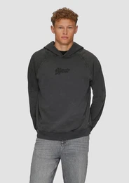 Sweatshirt Gewaschener Hoodie mit Frontdruck Waschung