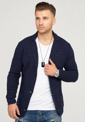 behype Strickjacke FELIAN Dunkelblau/Hellblau