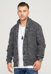 behype Strickjacke MIKITA Grau/Hellblau/Hellgrau/Dunkelgrau/Schwarz/Grün