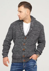 behype Strickjacke MIKITA Grau/Hellblau/Hellgrau/Dunkelgrau/Schwarz/Grün
