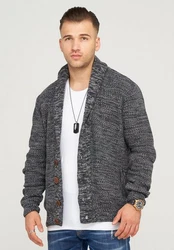 behype Strickjacke MIKITA Grau/Hellblau/Hellgrau/Dunkelgrau/Schwarz/Grün