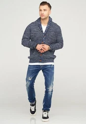 behype Strickjacke MIKITA Hellblau/Dunkelblau/Blau