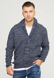 behype Strickjacke MIKITA Hellblau/Dunkelblau/Blau