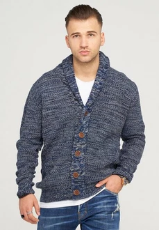 behype Strickjacke MIKITA Hellblau/Dunkelblau/Blau