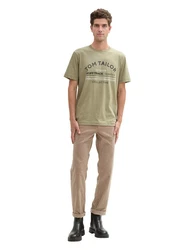 TOM TAILOR T-Shirt mit Frontprint nachtblau/grün/offwhite