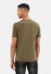 camel active Henleyshirt Dunkelgrün/Khaki