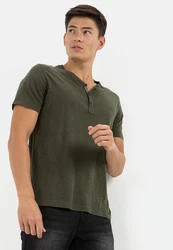 camel active Henleyshirt Dunkelgrün