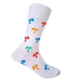 Langsocken Modische Socke mit Palmen (1-Paar, 1 Paar) aus hautfreundlicher Baumwolle