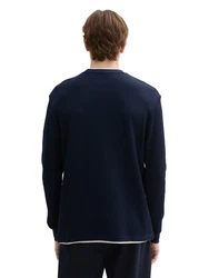 TOM TAILOR Denim 2-in-1 Langarmshirt Dunkelblau/Hellblau/Blau