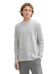 TOM TAILOR Denim 2-in-1 Langarmshirt Grau/Hellgrau