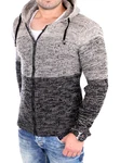 Reslad Strickpullover Cardigan RS-3109 Grau/Schwarz/Hellgrau/Dunkelgrau