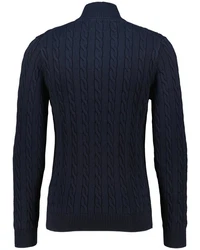 Gant Strickpullover Troyer COTTON CABLE HALF ZIP Dunkelblau/Blau/Hellblau