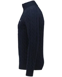 Gant Strickpullover Troyer COTTON CABLE HALF ZIP Dunkelblau/Blau/Hellblau
