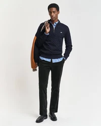 Gant Strickpullover Troyer COTTON CABLE HALF ZIP Dunkelblau/Blau/Hellblau