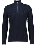 Gant Strickpullover Troyer COTTON CABLE HALF ZIP Dunkelblau/Blau/Hellblau Gant Strickpullover Troyer COTTON CABLE HALF ZIP Dunkelblau/Blau/Hellblau