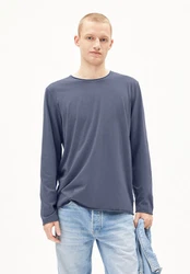 Armedangels Longsleeve MAARKOS LS Herren Grau/Dunkelblau/Blau