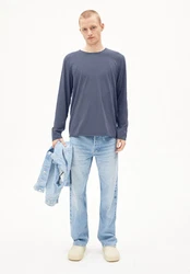 Armedangels Longsleeve MAARKOS LS Herren Grau/Dunkelblau/Blau